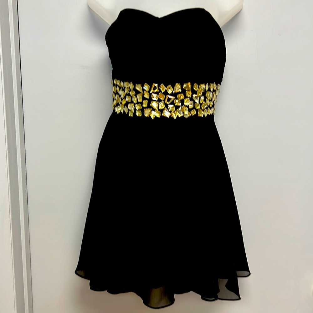 Vilavi Strapless Rhinestone Embellished Mini Dress
